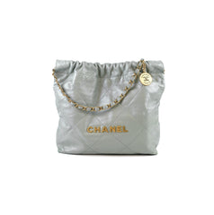 Chanel Small 22 Bag Light Mint Green GHW Microchipped