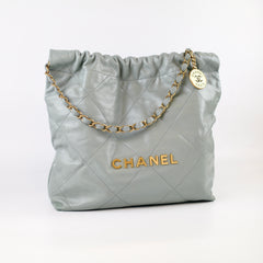 Chanel Small 22 Bag Light Mint Green GHW Microchipped