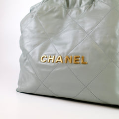 Chanel Small 22 Bag Light Mint Green GHW Microchipped
