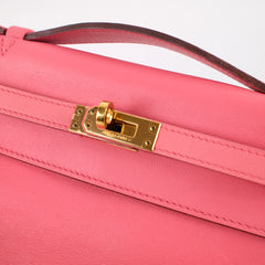 Hermès Kelly Pochette (Colour Repaired) Rose Azalee Swift - 2017