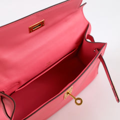 Hermès Kelly Pochette (Colour Repaired) Rose Azalee Swift - 2017