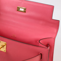Hermès Kelly Pochette (Colour Repaired) Rose Azalee Swift - 2017
