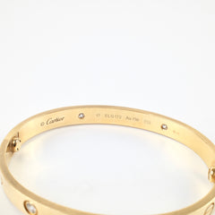 Cartier Love Bracelet 6 Diamonds Size 17 Yellow Gold (2018)