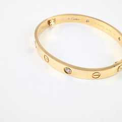 Cartier Love Bracelet 6 Diamonds Size 17 Yellow Gold (2018)
