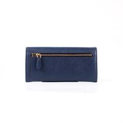 Prada Continental Wallet Navy With Card Holder