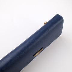 Prada Continental Wallet Navy With Card Holder