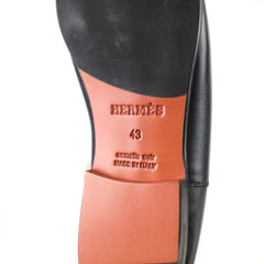 Hermes Mens Tenor Loafers Black Size 43
