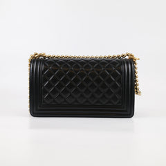 Chanel Old Medium Lambskin Boy Bag Black