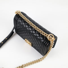 Chanel Old Medium Lambskin Boy Bag Black