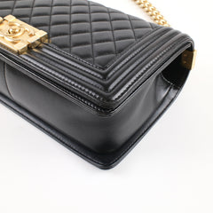 Chanel Old Medium Lambskin Boy Bag Black
