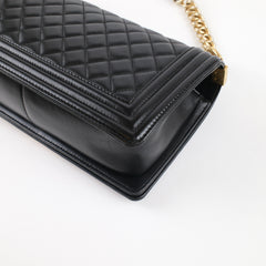 Chanel Old Medium Lambskin Boy Bag Black