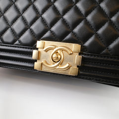 Chanel Old Medium Lambskin Boy Bag Black