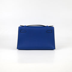 Hermes Kelly Pochette Blue Electric C Stamp