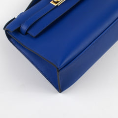 Hermes Kelly Pochette Blue Electric C Stamp