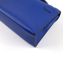Hermes Kelly Pochette Blue Electric C Stamp