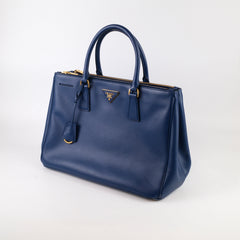 Prada Saffiano Lux Galleria Double-zip Tote bag Medium Navy