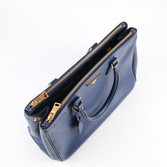 Prada Saffiano Lux Galleria Double-zip Tote bag Medium Navy