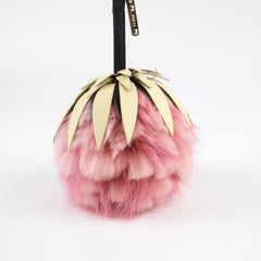 Fendi Pink Mink/Leather Pineapple Bag Charm