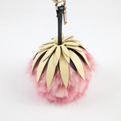 Fendi Pink Mink/Leather Pineapple Bag Charm