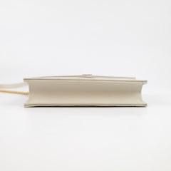 Saint Laurent Cassandre Envelope Chain Wallet Calfskin White