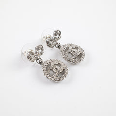 Chanel Crystal Bow Bow Detail Dangle Drop Earrings Costume Jewellery