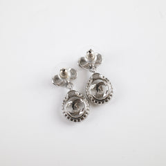Chanel Crystal Bow Bow Detail Dangle Drop Earrings Costume Jewellery