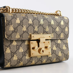 Gucci Small Padlock Bee x GG Supreme Canvas bag