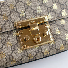 Gucci Small Padlock Bee x GG Supreme Canvas bag
