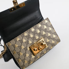 Gucci Small Padlock Bee x GG Supreme Canvas bag