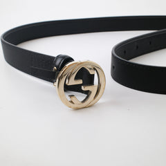 Gucci GG Interlocking Belt Black Size Size 100