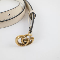 Gucci GG Marmont Thin Belt White Size 100