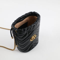 Gucci GG Marmont Mini Bucket Bag Black Calfskin