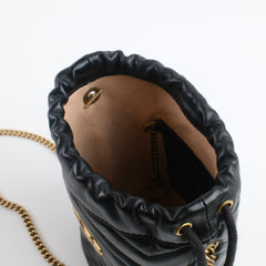 Gucci GG Marmont Mini Bucket Bag Black Calfskin
