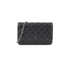 Chanel Caviar Wallet on Chain WOC Black SHW