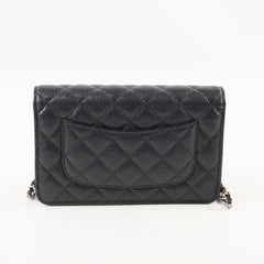 Chanel Caviar Wallet on Chain WOC Black SHW