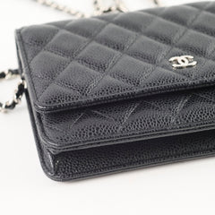 Chanel Caviar Wallet on Chain WOC Black SHW