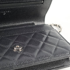 Chanel Caviar Wallet on Chain WOC Black SHW
