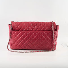 Chanel Quilted Maxi Travel Tote Lambskin Red