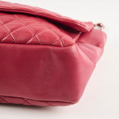 Chanel Quilted Maxi Travel Tote Lambskin Red
