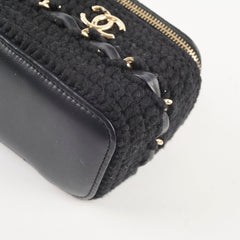 Chanel Box Vanity Case Wool/ Lambskin Thick Chain