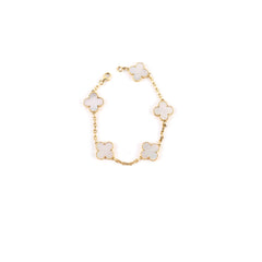Van Cleef & Arpels Vintage Alhambra 5 Motifs Mother of Pearl MOP Bracelet