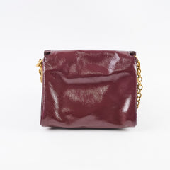 Yves Saint Laurent Mini Muse Burgundy Patent Clutch