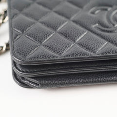 Chanel Wallet On Chain WOC Black Caviar - Series 22