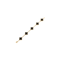Van Cleef and Arpels 5 Motif Onyx Bracelet