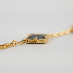 Van Cleef and Arpels 5 Motif Onyx Bracelet