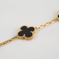 Van Cleef and Arpels 5 Motif Onyx Bracelet