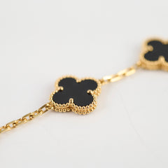 Van Cleef and Arpels 5 Motif Onyx Bracelet