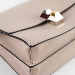 Fendi Mini Kan I Leather Shoulder Beige Calfskin