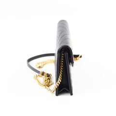 Saint Laurent Cassandre Black Wallet On Chain WOC