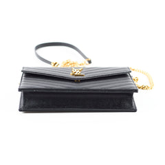 Saint Laurent Cassandre Black Wallet On Chain WOC